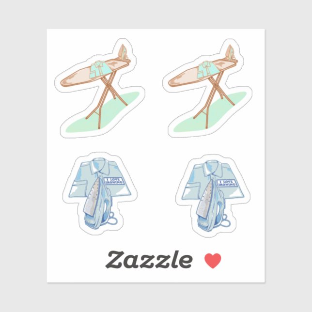 Bügeleisen und -brett, Hausarbeit Aufkleber (Blatt)