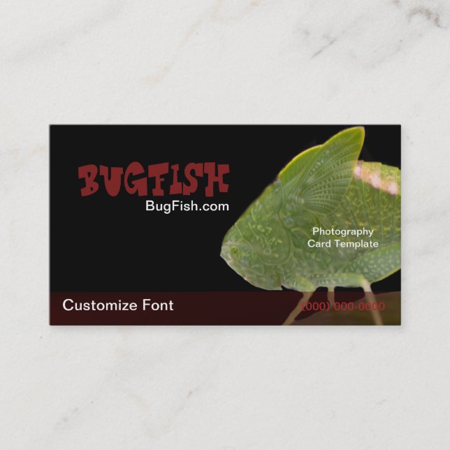 BugFish Fotografy Bug Template Visitenkarte (Vorderseite)