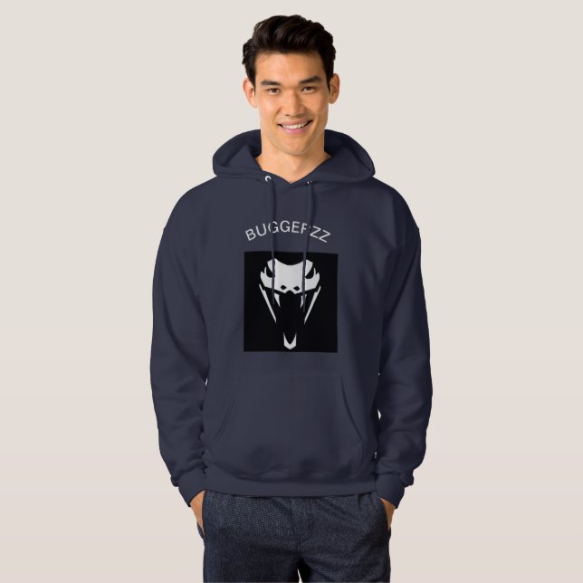 BUGGERZZ Marineblau Hoodie (Vorne ganz)