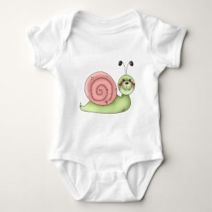 Buggin' You ・ Schnecke ・ grün & rosa Baby Strampler