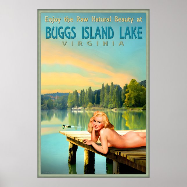 Buggs Island Lake Virginia Marilyn Monroe Pin U Poster (Vorne)
