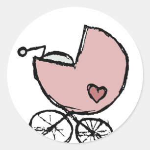 Buggy für kleine Kinder - Überfahrt Runder Aufkleber