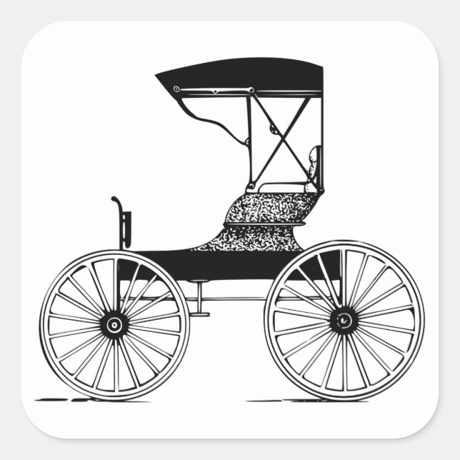 Buggy Quadratischer Aufkleber (Vorderseite)