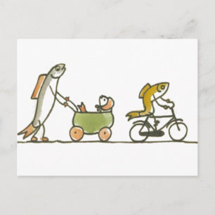 Buggy und Fahrrad Postkarte