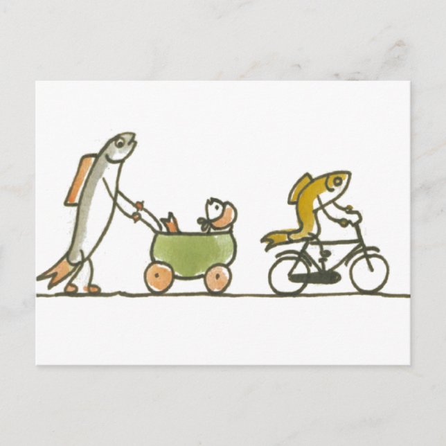 Buggy und Fahrrad Postkarte (Vorderseite)