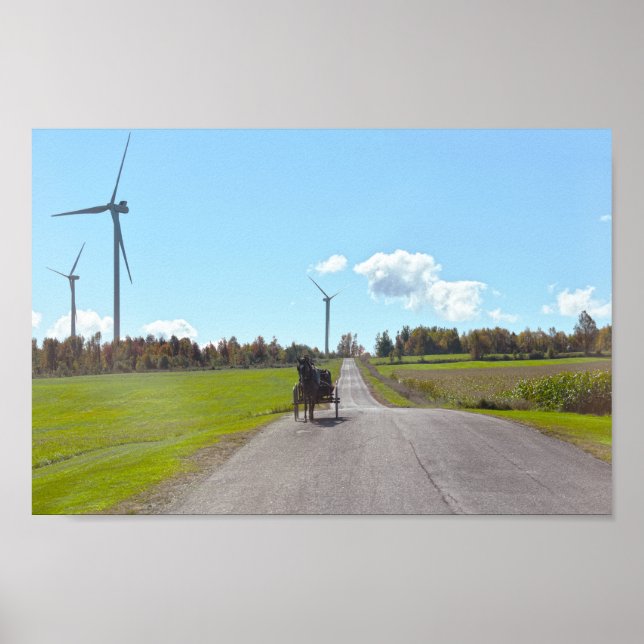 Buggy und Windkraftanlagen Poster (Vorne)