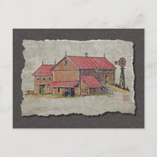 Buggy und Windmühle Postkarte