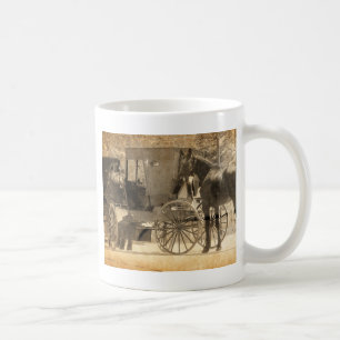 Buggy vor dem Pferd, Amische holen Zuhause neues Kaffeetasse