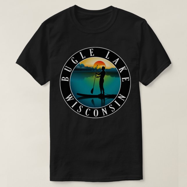 Bugle Lake Wisconsin Paddleboard T-Shirt (Design vorne)