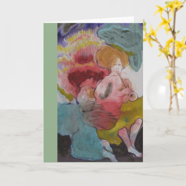 Bugle Player und Prachtgelenk Karte (Gelbe Blume)