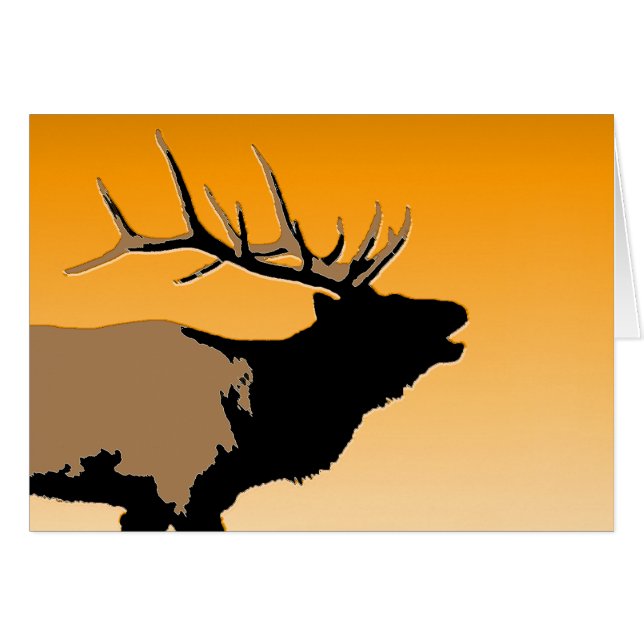 Bugling Bull Elch bei Sunset Original Wildlife Art (Vorderseite (Horizontal))