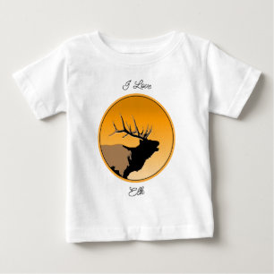 Bugling Bull Elch bei Sunset Original Wildlife Art Baby T-shirt