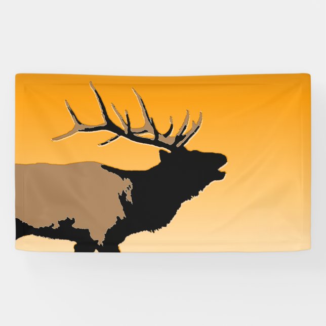 Bugling Bull Elch bei Sunset Original Wildlife Art Banner (Horizontal)