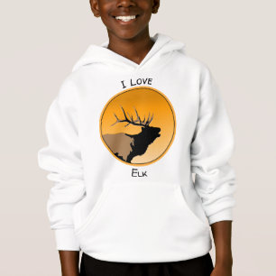 Bugling Bull Elch bei Sunset Original Wildlife Art Hoodie