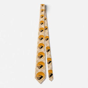 Bugling Bull Elch bei Sunset Original Wildlife Art Krawatte