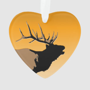 Bugling Bull Elch bei Sunset Original Wildlife Art Ornament