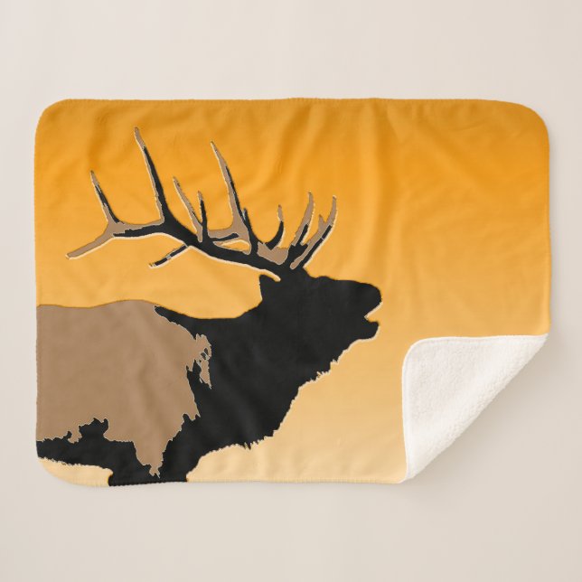 Bugling Bull Elch bei Sunset Original Wildlife Art Sherpadecke (Vorderseite (Horizontal))
