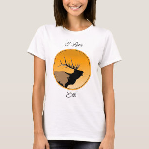 Bugling Bull Elch bei Sunset Original Wildlife Art T-Shirt