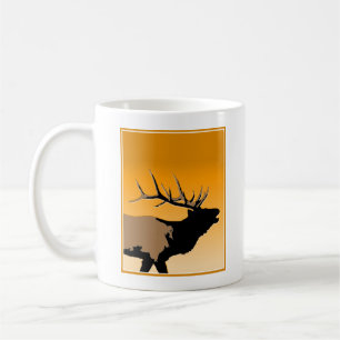 Bugling Bull Elch bei Sunset Original Wildlife Art Tasse