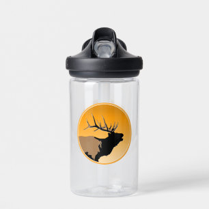 Bugling Bull Elch bei Sunset Original Wildlife Art Trinkflasche