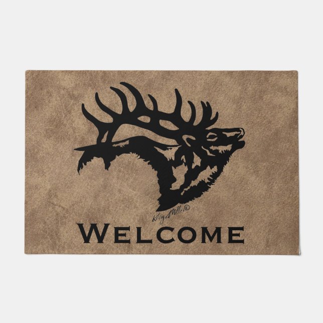 Bugling Bull Elk Fußmatte (Vorderseite)