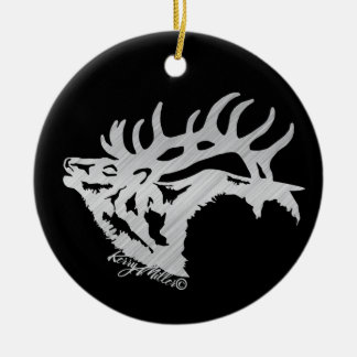 Bugling Bull Elk Keramik Ornament