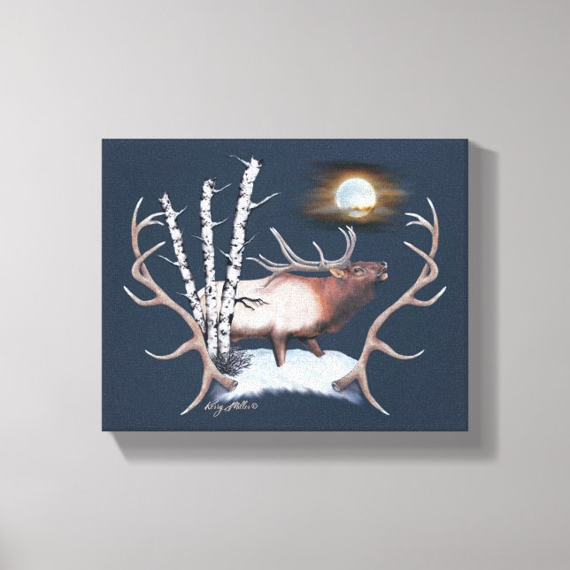 Bugling Bull Elk Leinwanddruck (Vorderseite)