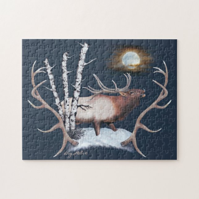 Bugling Bull Elk Puzzle (Horizontal)