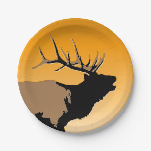 Bugling Elk at Sunset - Original Wildlife Art Pappteller