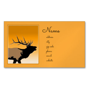 Bugling Elk at Sunset - Ursprüngliche Kunst im Na Magnetische Visitenkarte