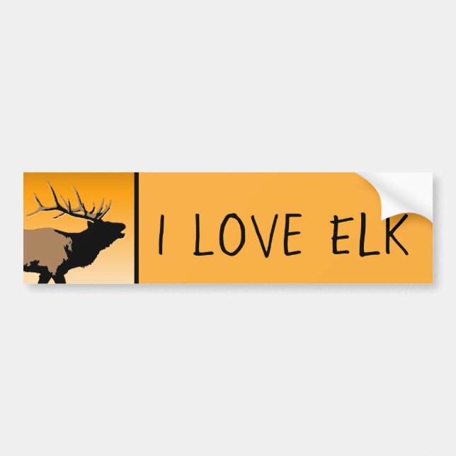Bugling Elk at Sunset - Ursprüngliche Kunst im Nat Autoaufkleber (Vorne)