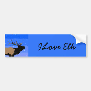 Bugling Elk im Winter - Original Wildlife Art Autoaufkleber