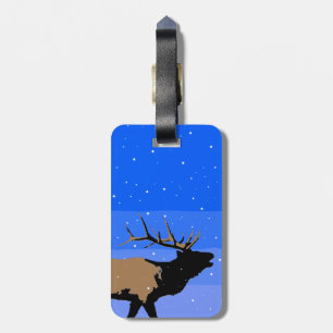 Bugling Elk im Winter - Original Wildlife Art Gepäckanhänger