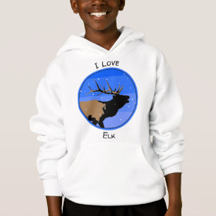 Bugling Elk im Winter - Original Wildlife Art Hoodie