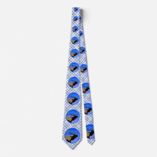 Bugling Elk im Winter - Original Wildlife Art Krawatte