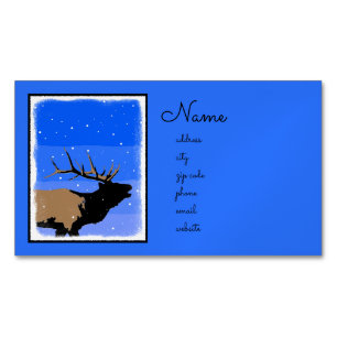 Bugling Elk im Winter - Original Wildlife Art Magnetische Visitenkarte
