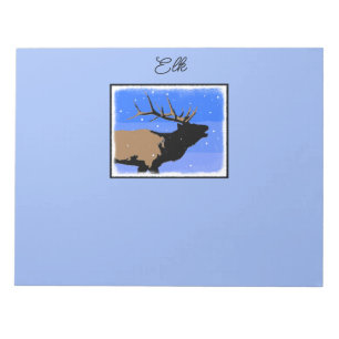 Bugling Elk im Winter - Original Wildlife Art Notizblock