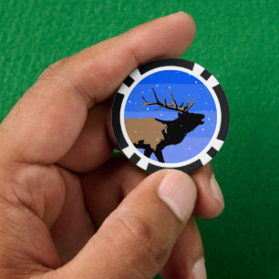 Bugling Elk im Winter - Original Wildlife Art Pokerchips