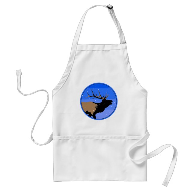 Bugling Elk im Winter - Original Wildlife Art Schürze (Vorne)