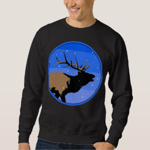 Bugling Elk im Winter - Original Wildlife Art Sweatshirt