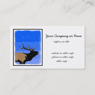 Bugling Elk im Winter - Original Wildlife Art Visitenkarte