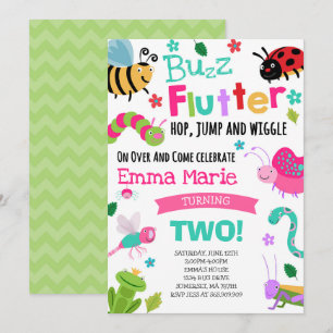 Bugs Birthday Invitation Girl Pink Bugs Party Einladung
