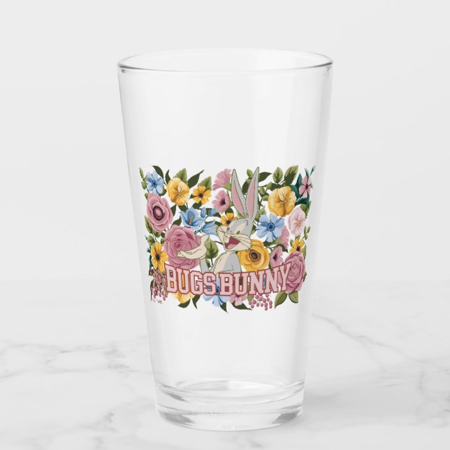 BUGS BUNNY™ Blumenstickerei Grafik Glas (Vorderseite)