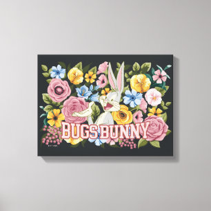 BUGS BUNNY™ Blumenstickerei Grafik Leinwanddruck