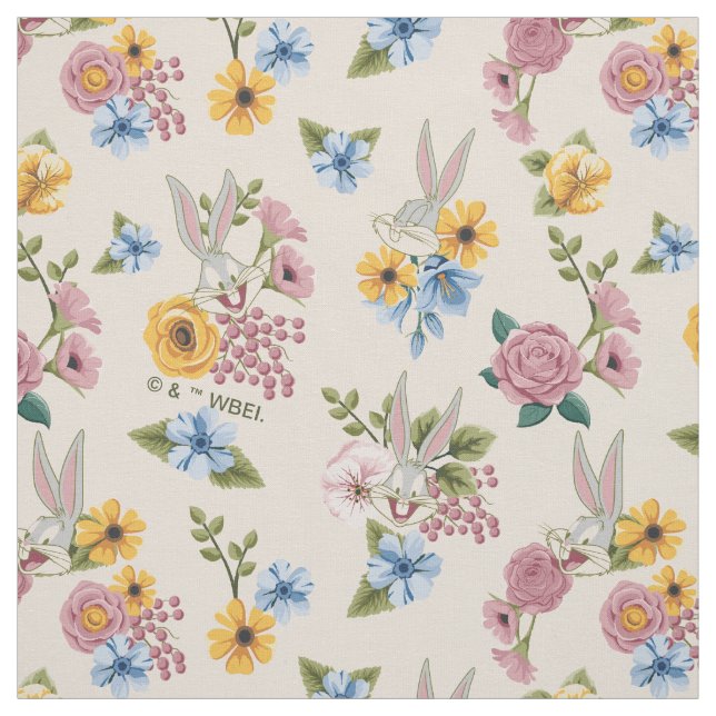 BUGS BUNNY™ Blumenstickerei-Muster Stoff (Muster)