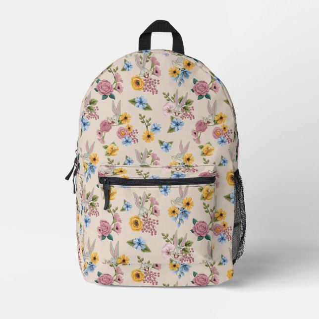 BUGS BUNNY™ Blumenstickmuster Bedruckter Rucksack (Vorderseite)