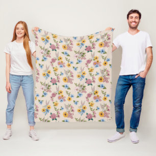 BUGS BUNNY™ Blumenstickmuster Fleecedecke