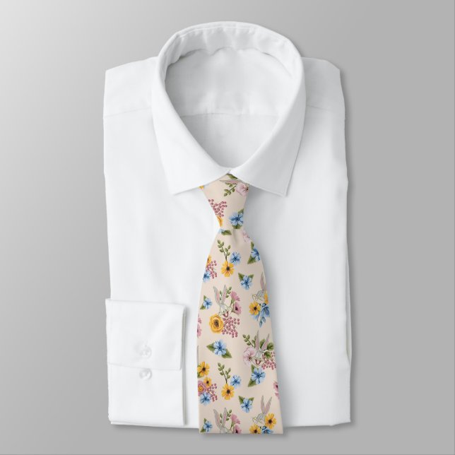 BUGS BUNNY™ Blumenstickmuster Krawatte (Gebunden)