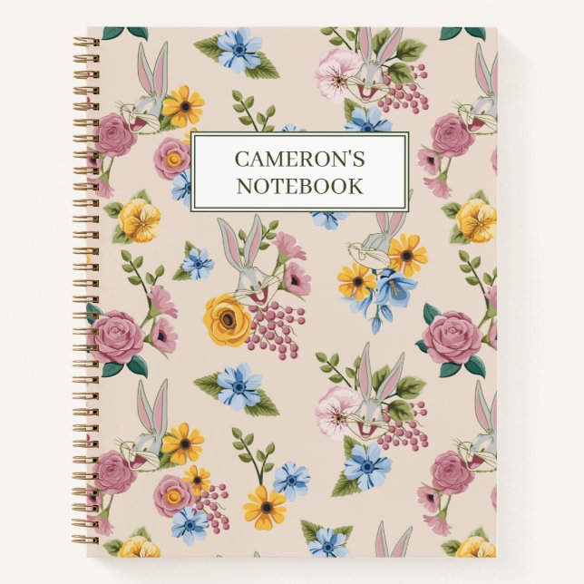 BUGS BUNNY™ Blumenstickmuster Notizbuch (Vorderseite)