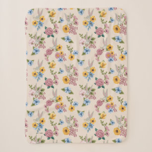 BUGS BUNNY™ Blumenstickmuster Sherpadecke
